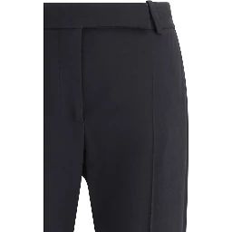 Black Acetate Flared Pants