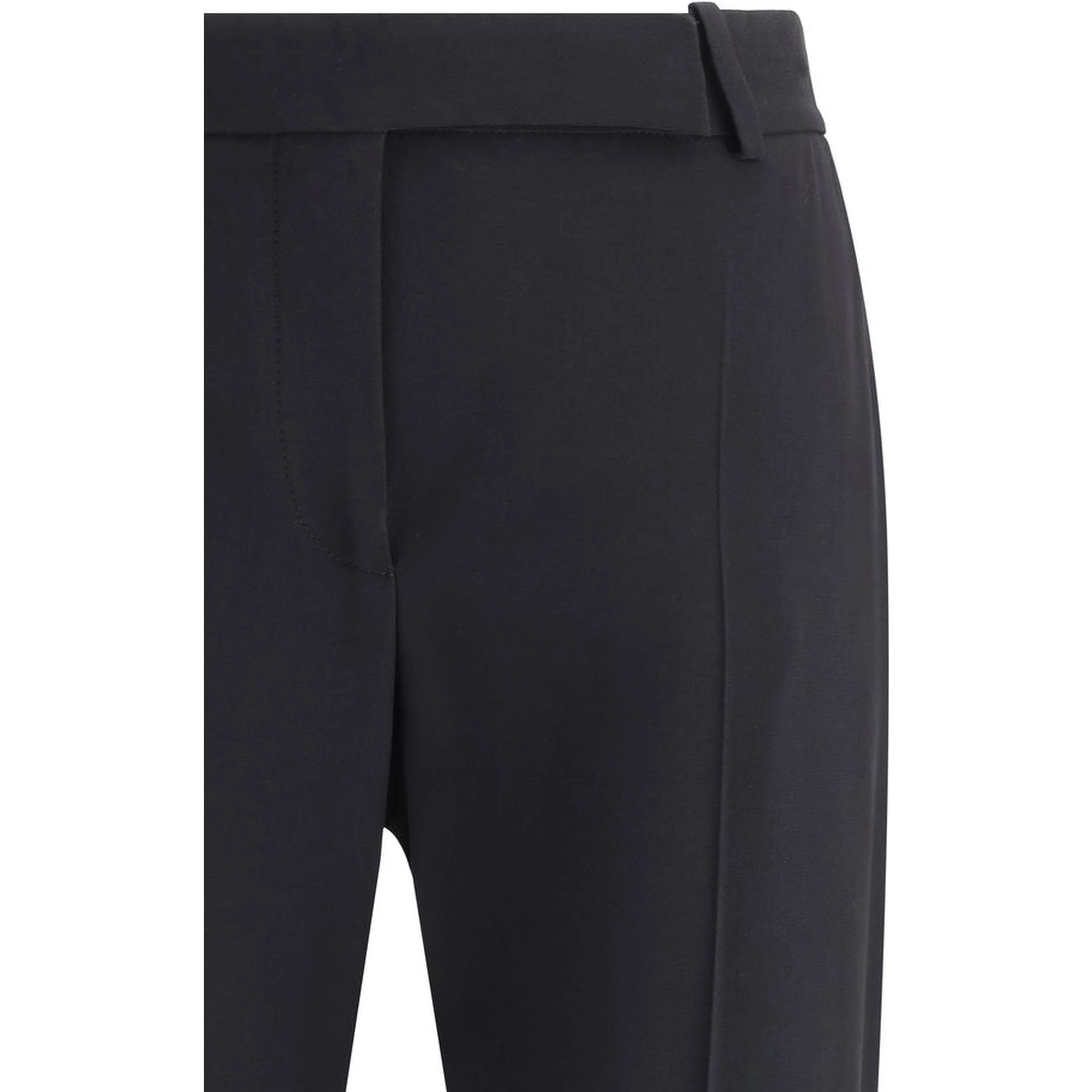 Black Acetate Flared Pants