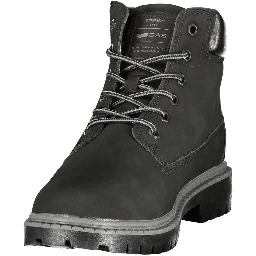 Black Polyurethane Uomo Stivaletti