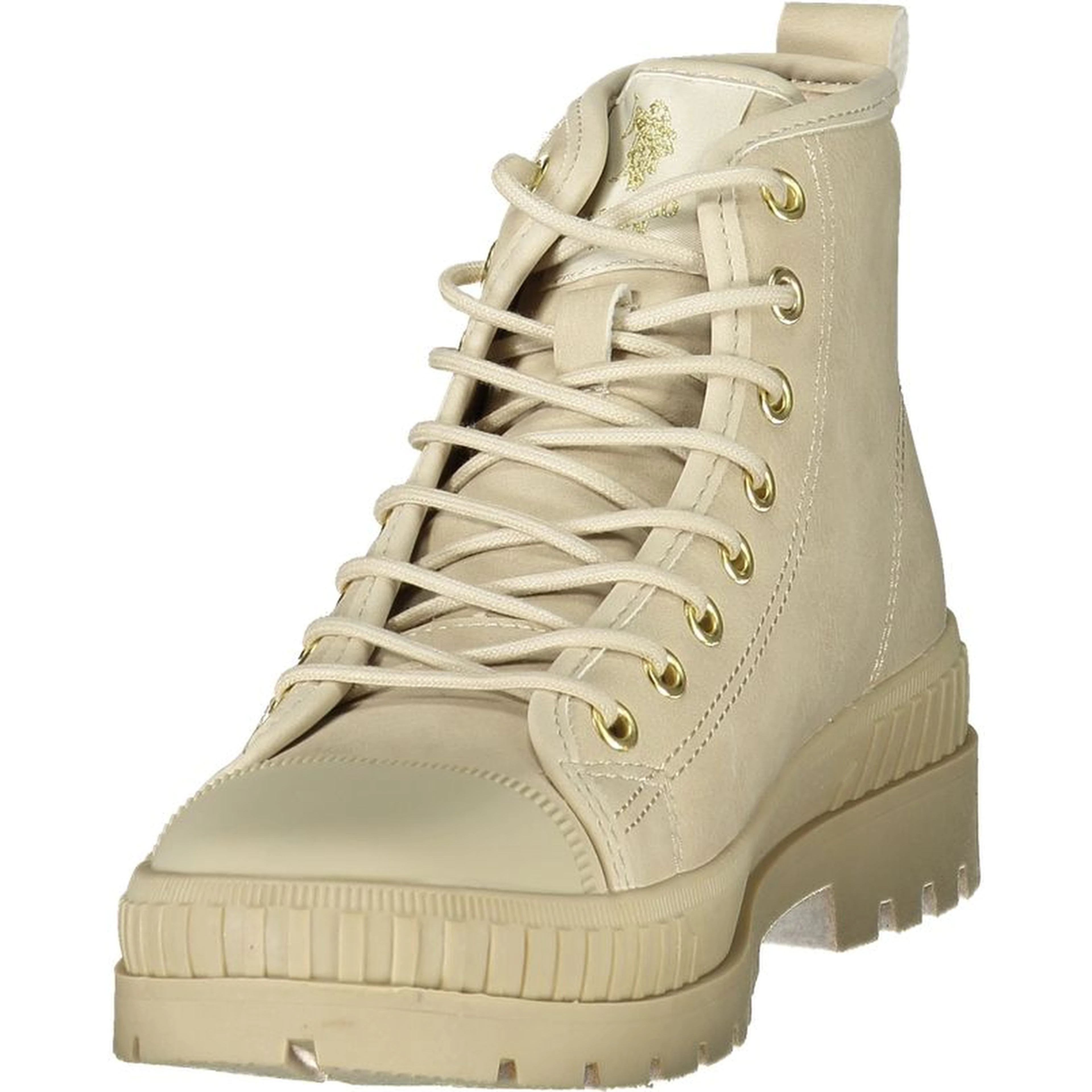 Beige Polyurethane Women's Boot