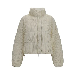 Beige Polyester Full-Length Jacket