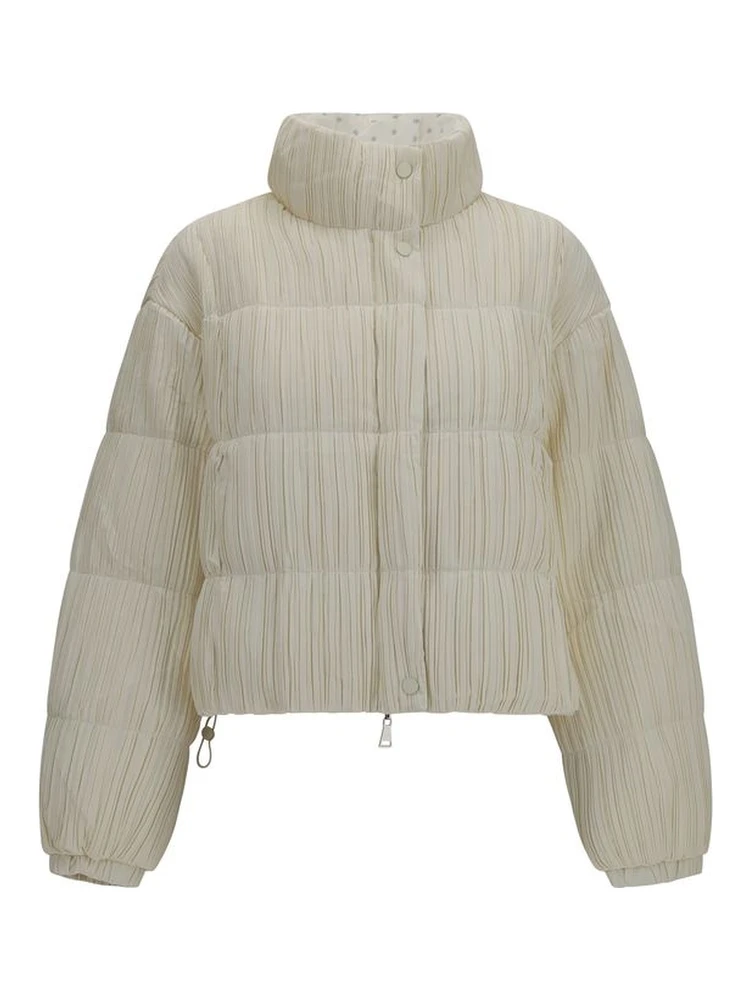 Beige Polyester Full-Length Jacket