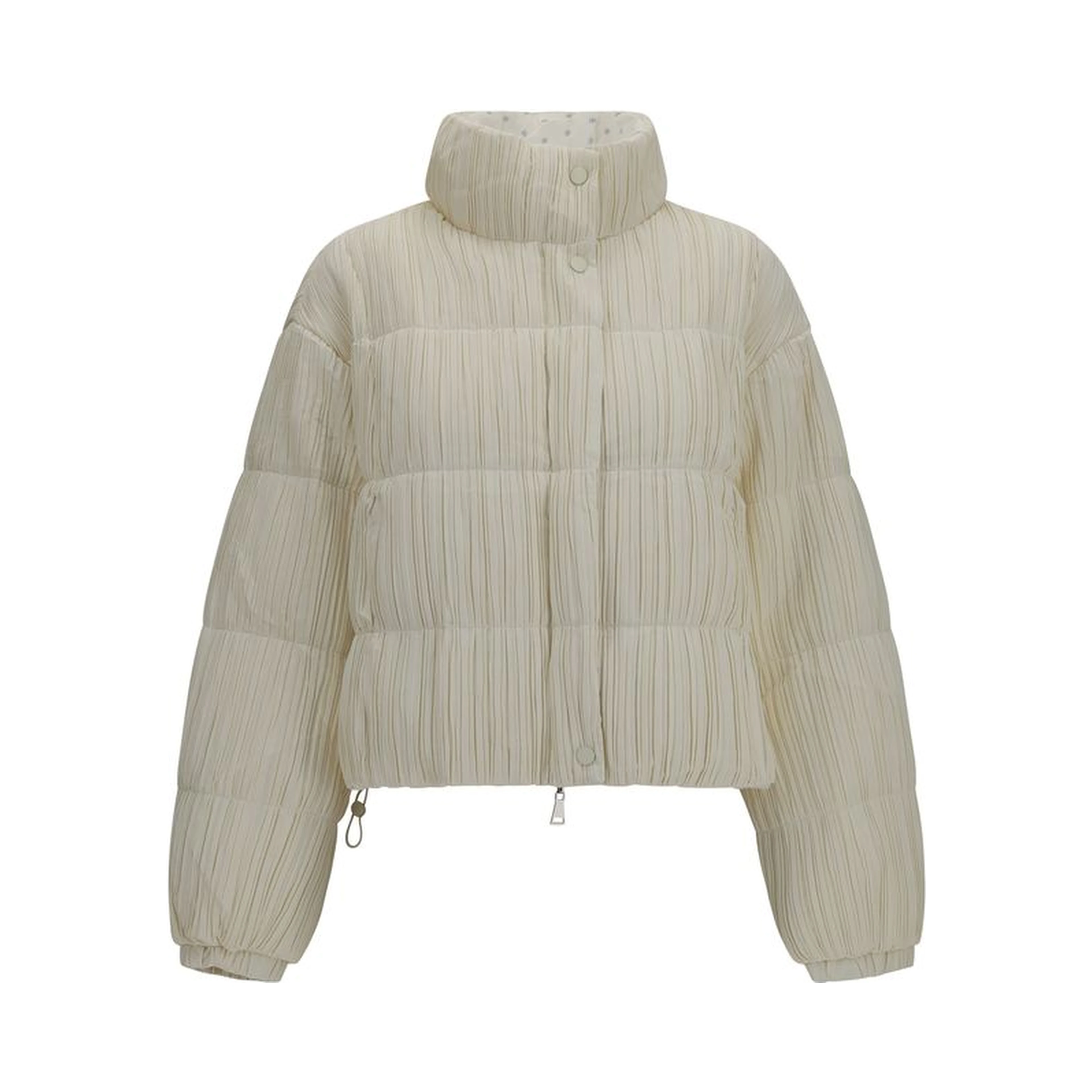 Beige Polyester Full-Length Jacket