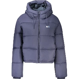 Blue Polyester Womens Jacket