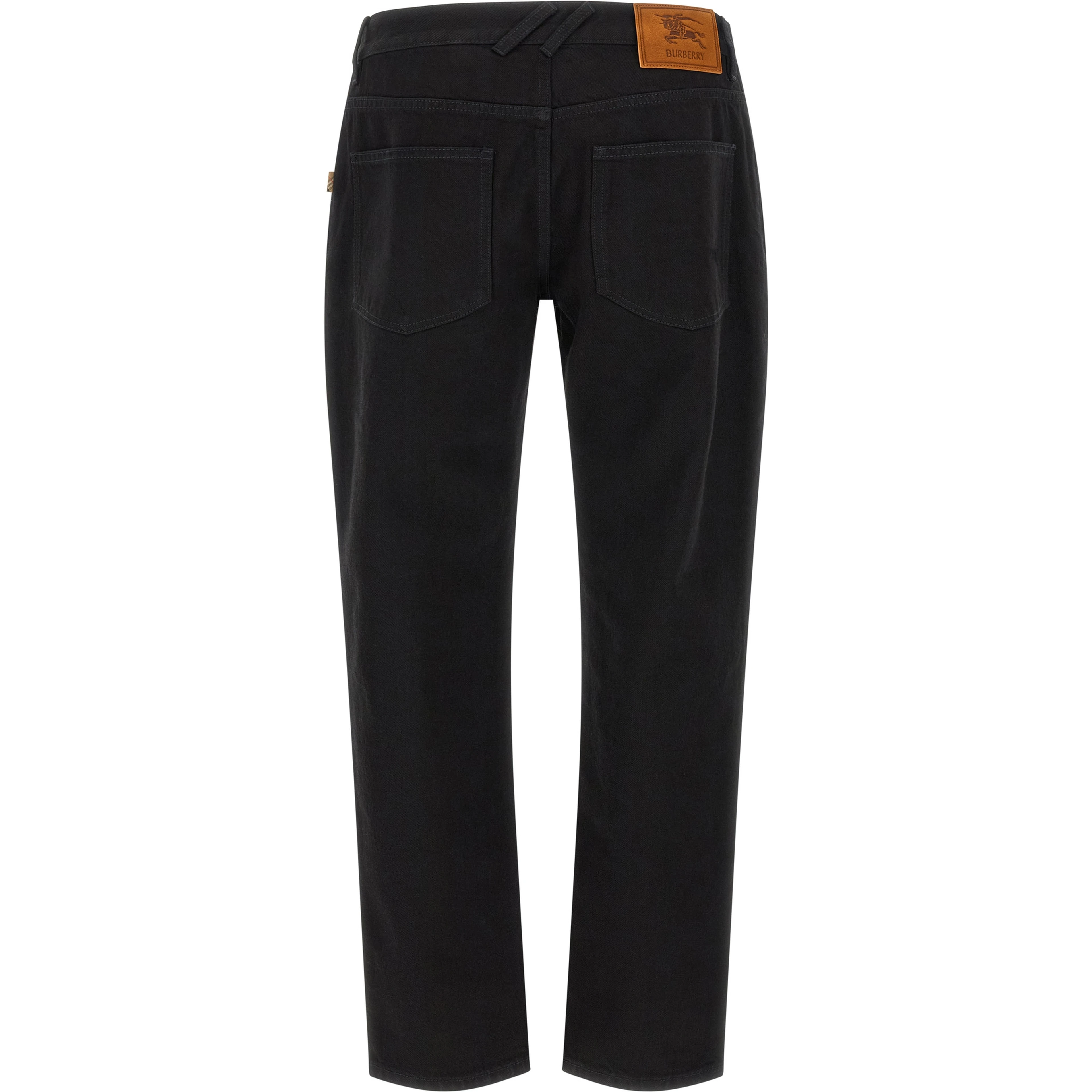 Black Cotton Straight-Leg Jeans