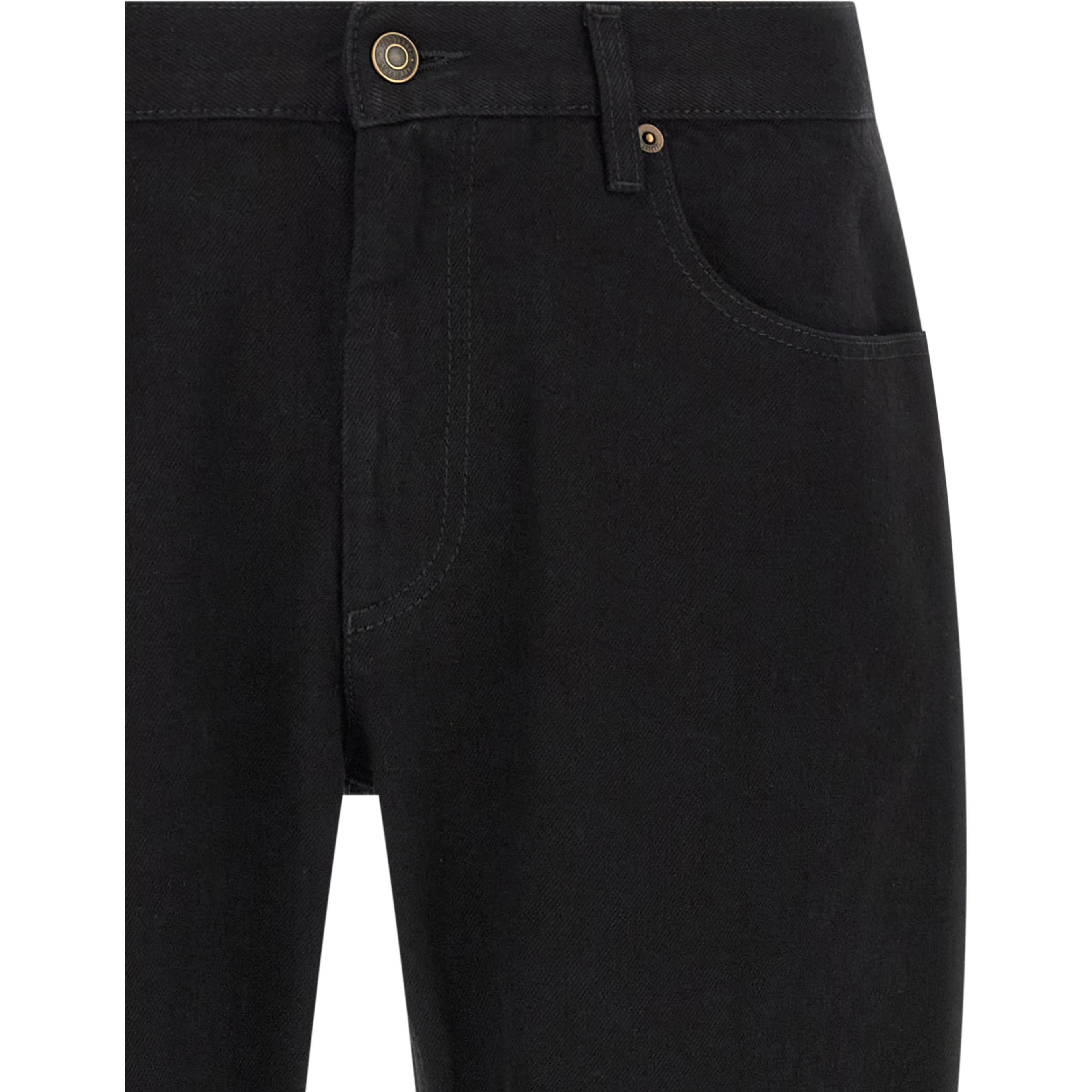 Black Cotton Straight-Leg Jeans