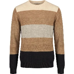 Beige Wool Men Sweater