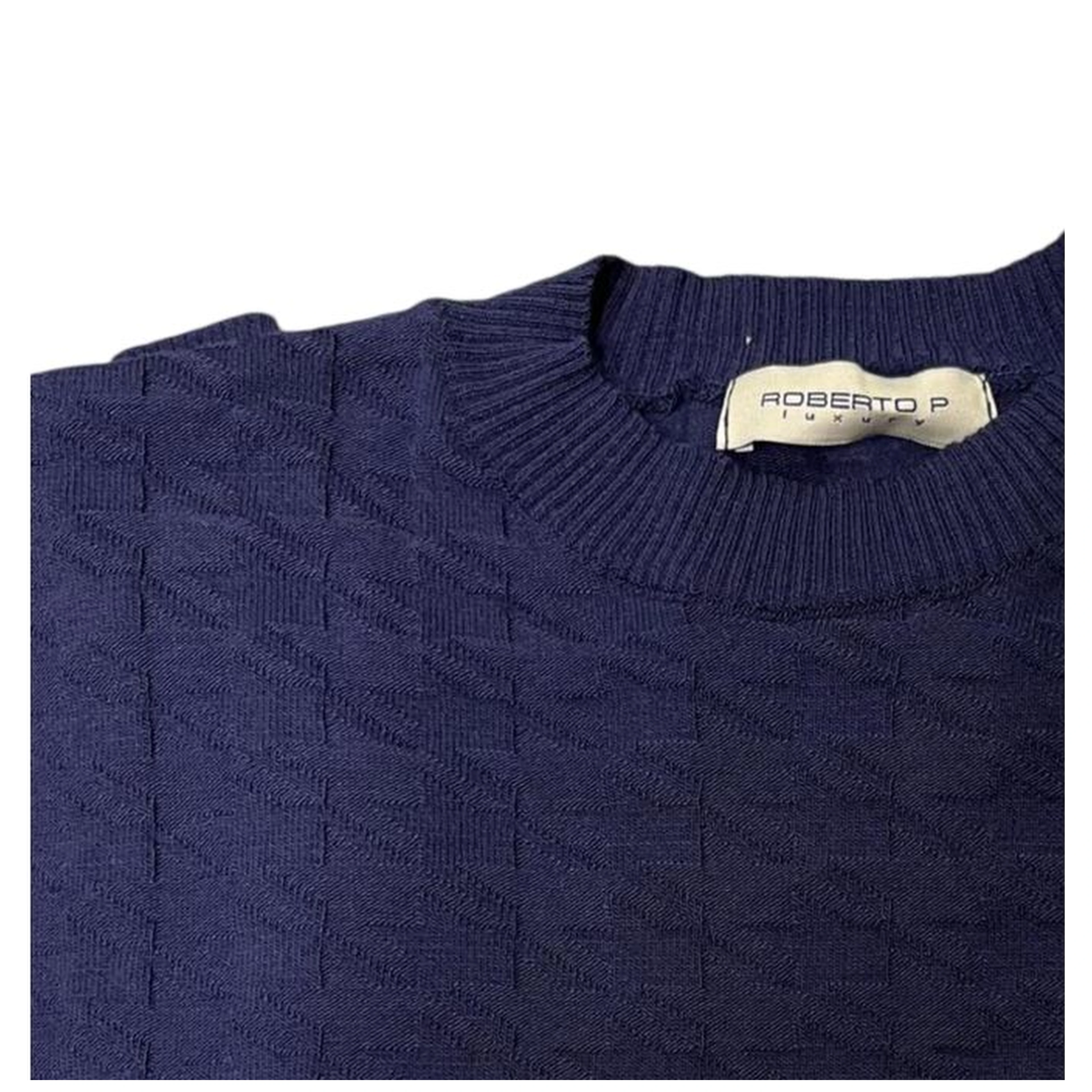 Blue Wool Men Sweater
