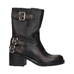Black Leather Ankle Boots