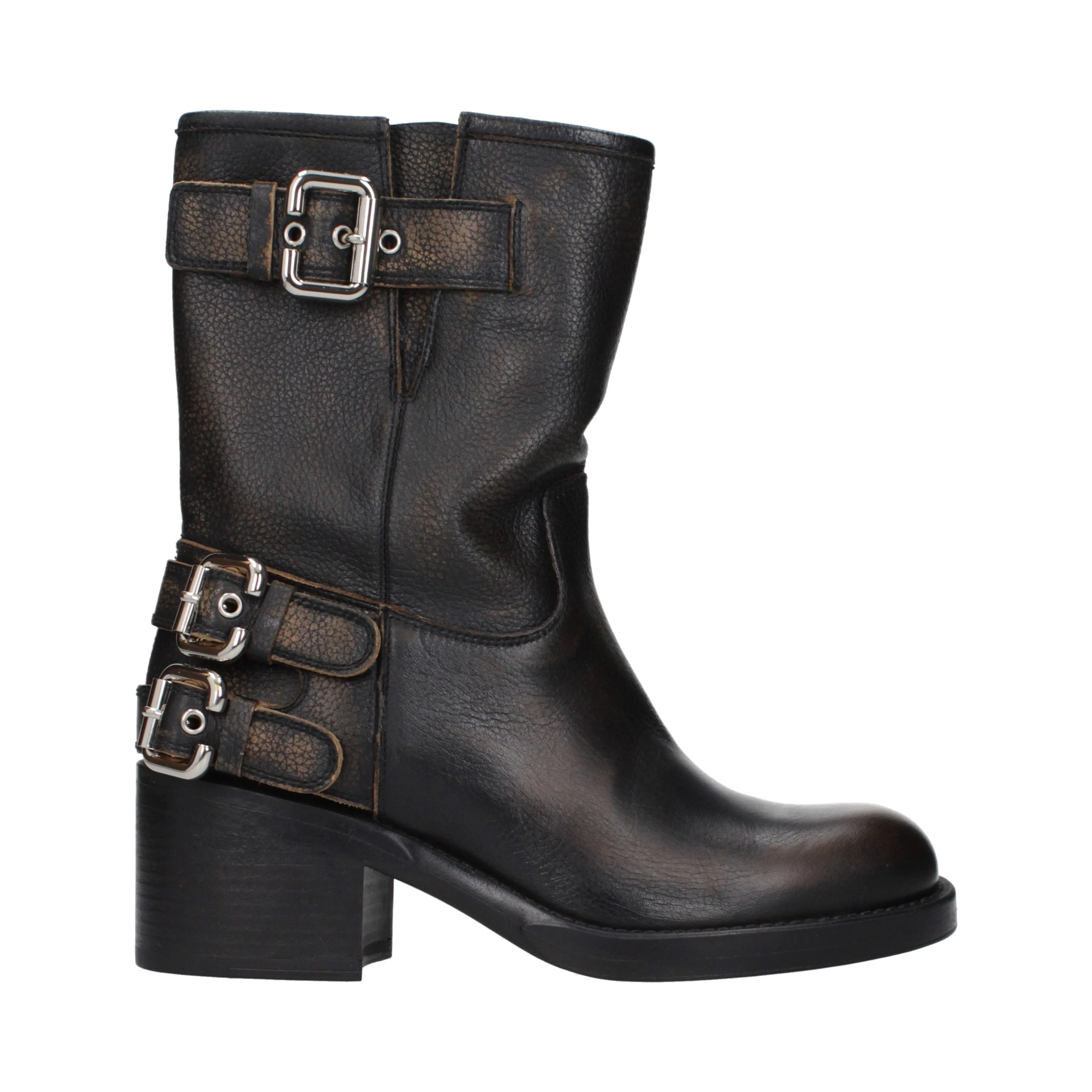 Black Leather Ankle Boots