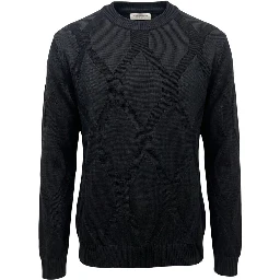 Black Wool Men Sweater