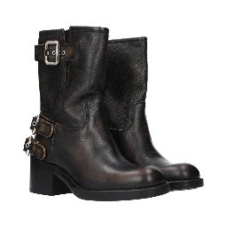 Black Leather Ankle Boots