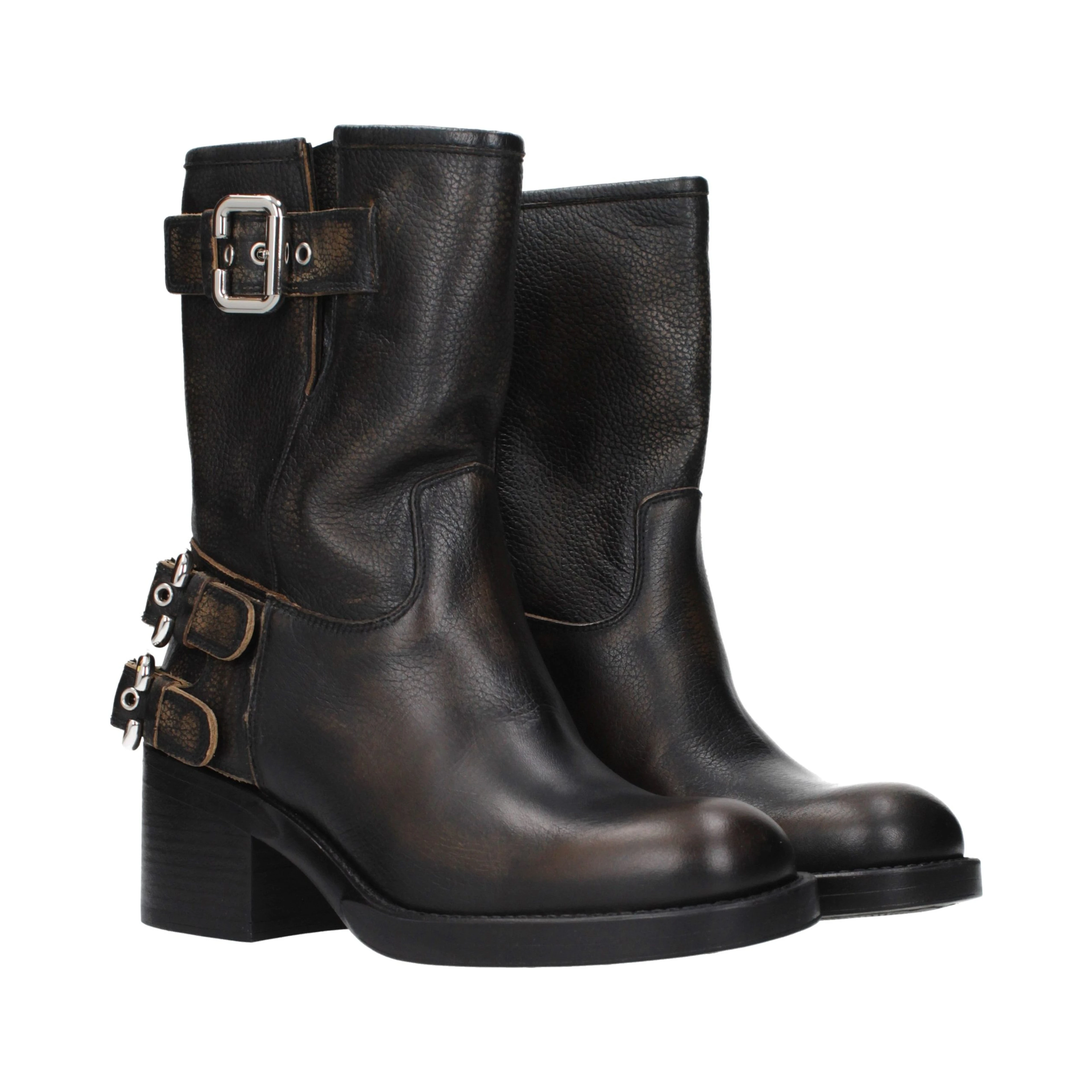 Black Leather Ankle Boots