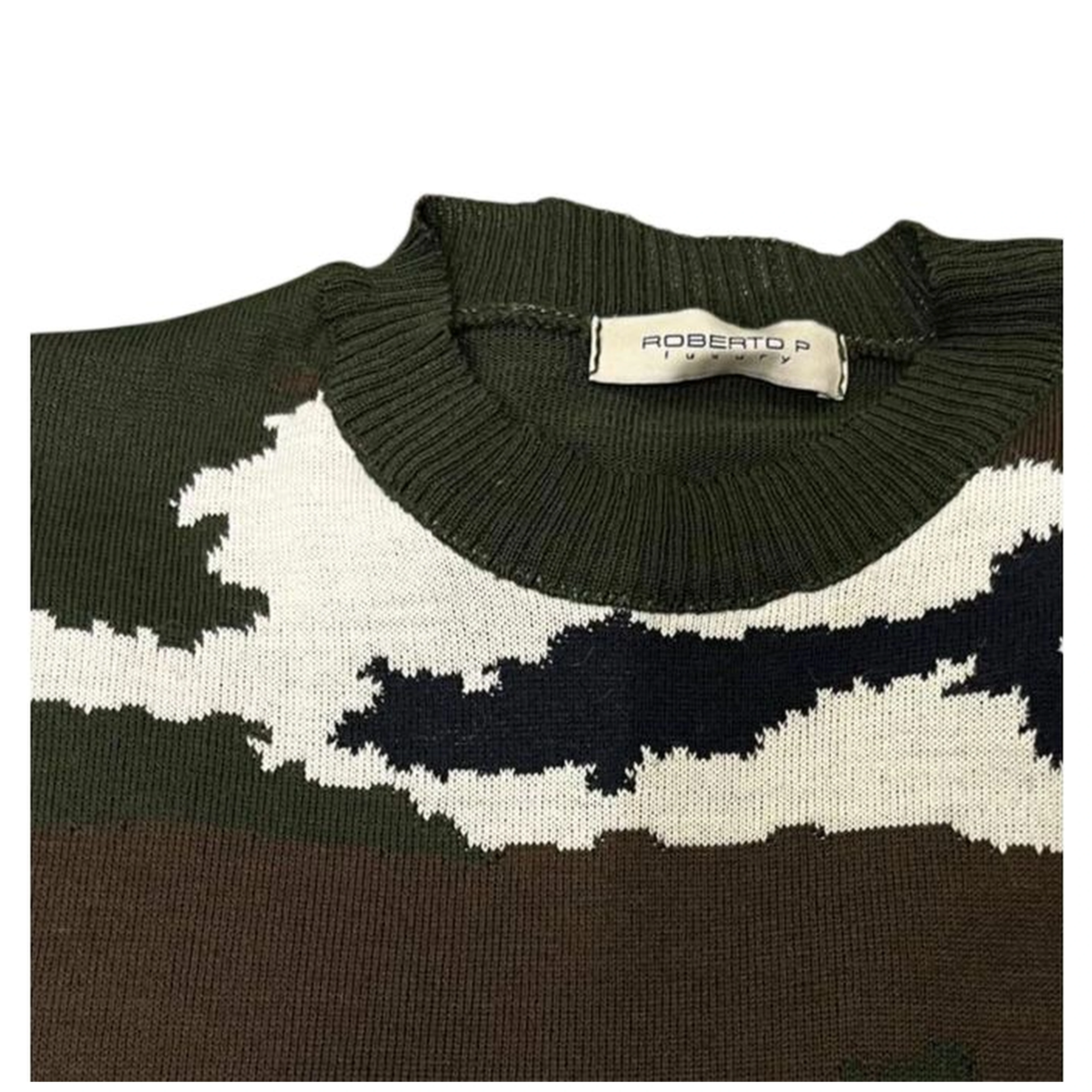 Green Wool Men Sweater