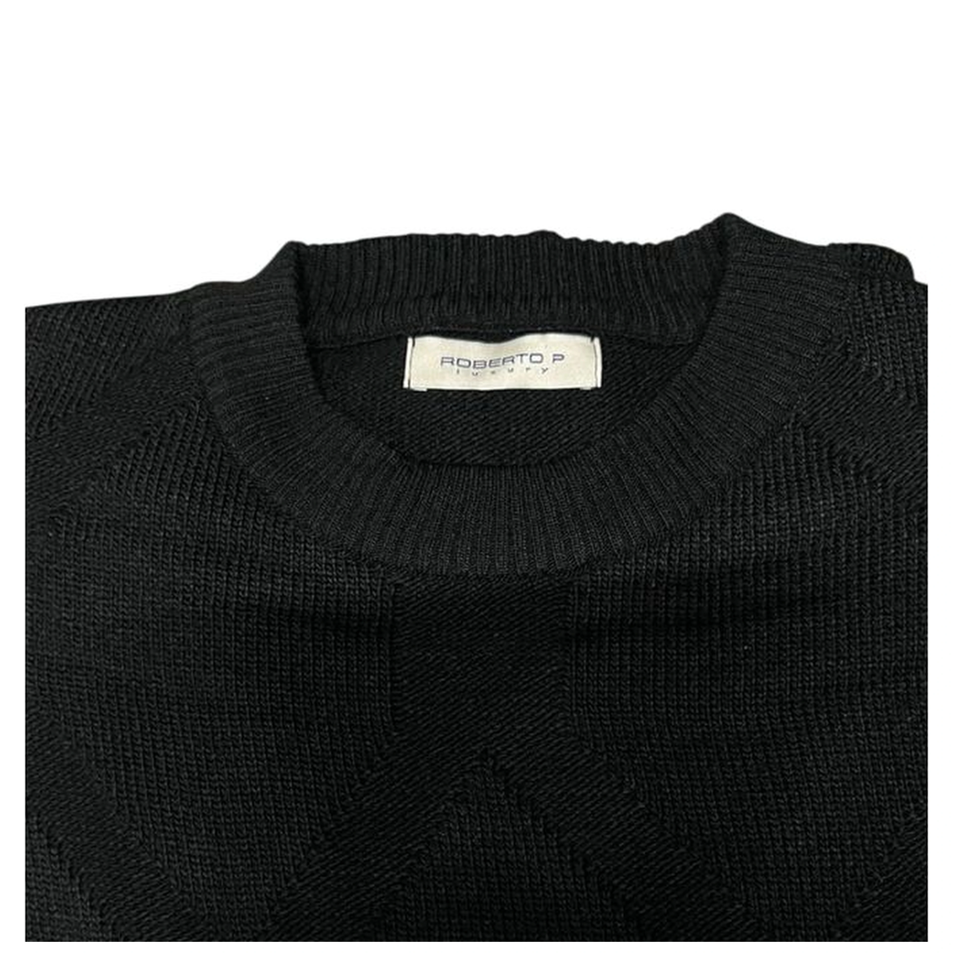 Black Wool Men Sweater