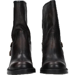 Black Leather Ankle Boots