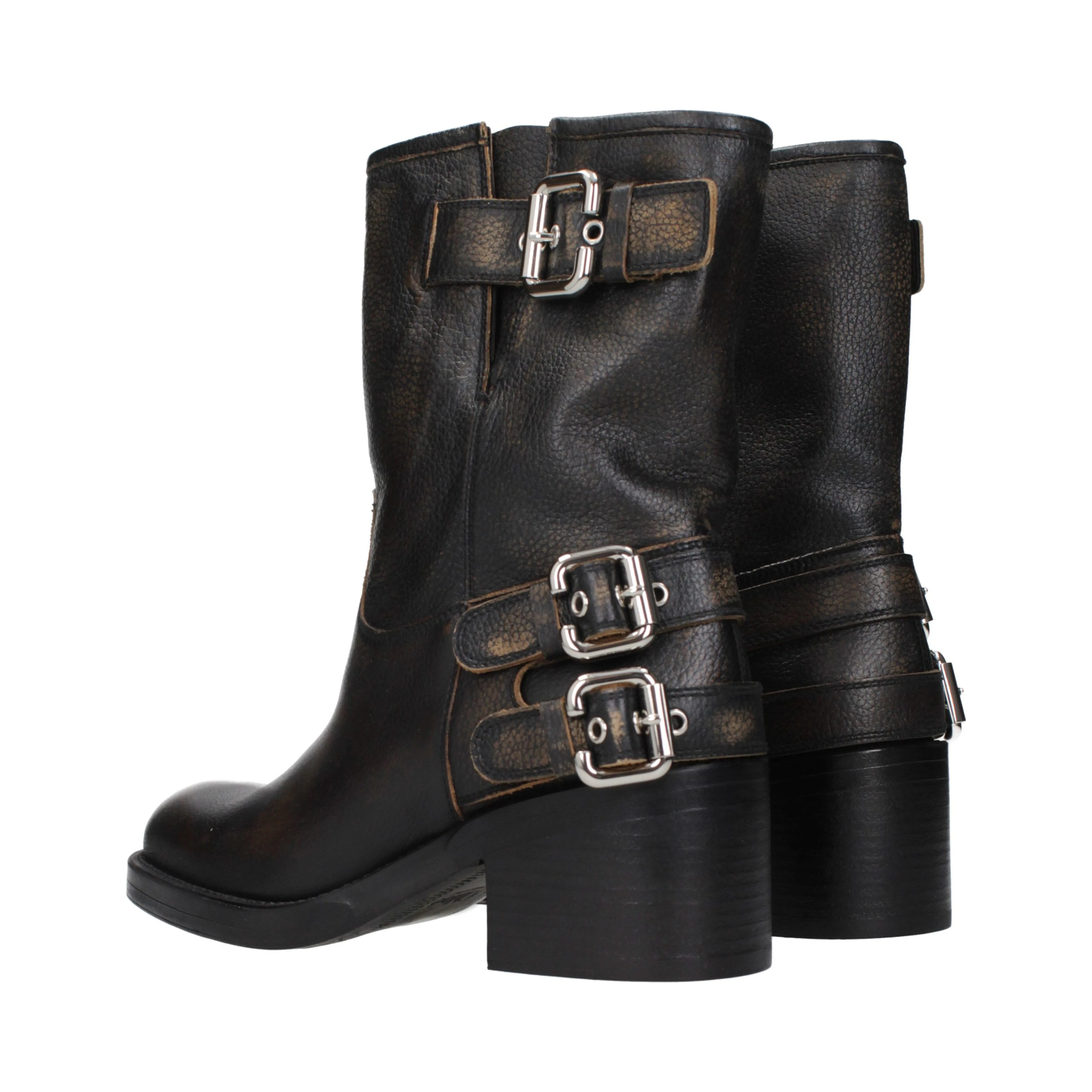 Black Leather Ankle Boots