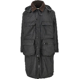 'Bedale' waxed cotton long trench coat