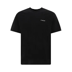 "Script Embroidery" Crew-Neck T-Shirt