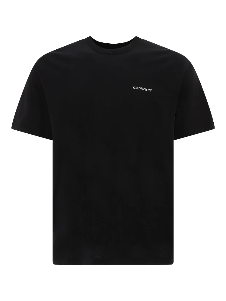 "Script Embroidery" Crew-Neck T-Shirt
