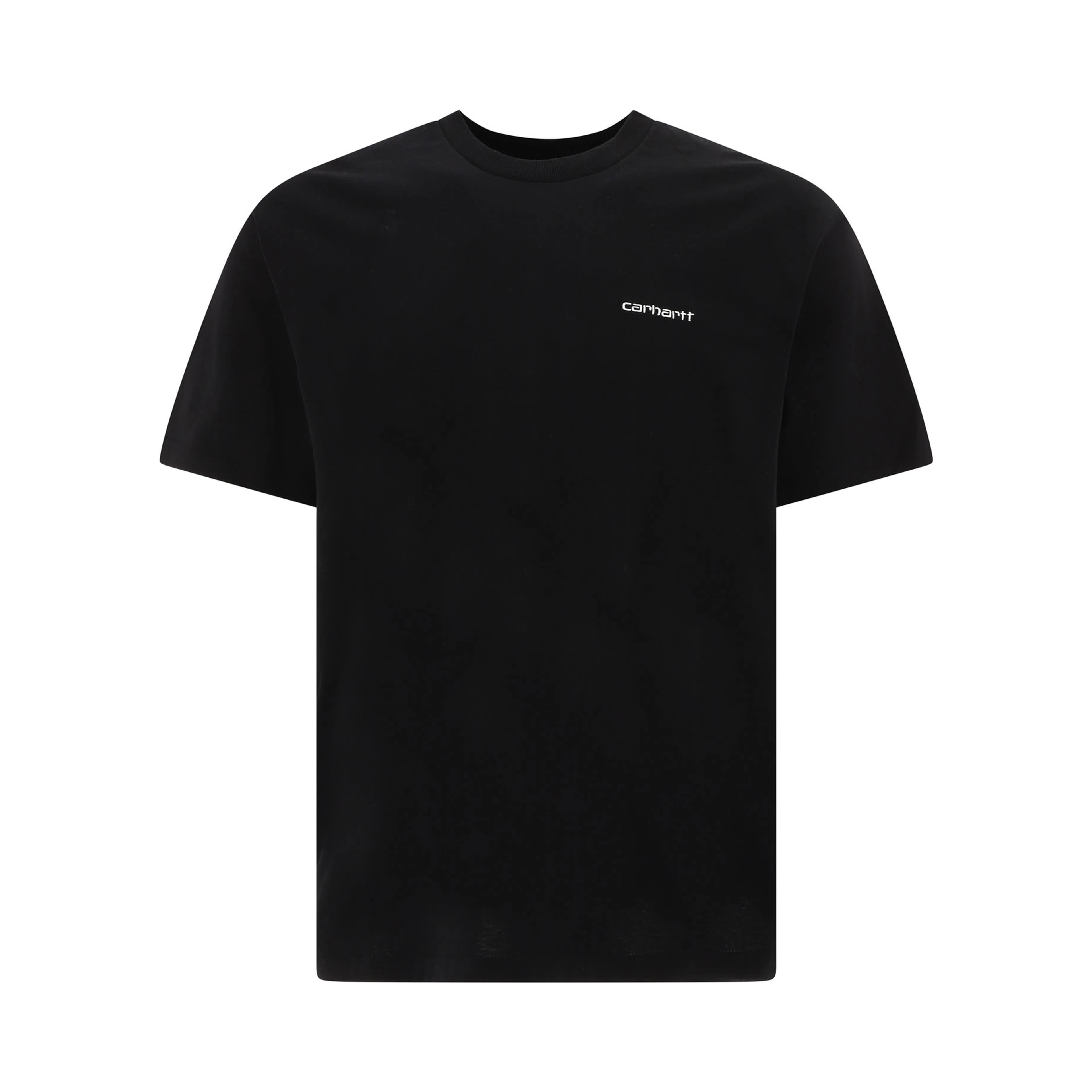 "Script Embroidery" Crew-Neck T-Shirt