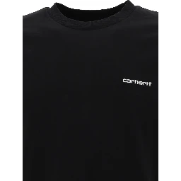 "Script Embroidery" Crew-Neck T-Shirt