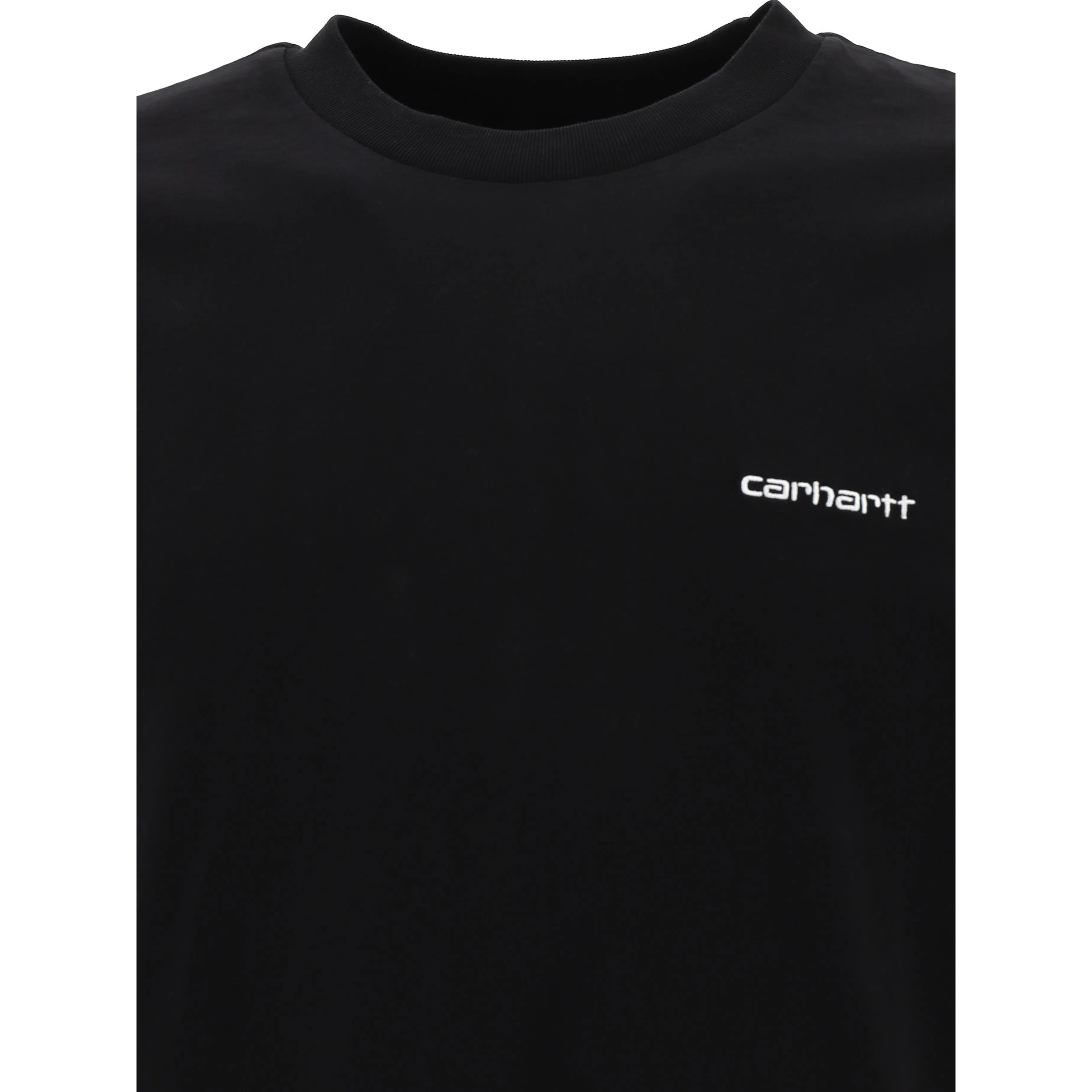 "Script Embroidery" Crew-Neck T-Shirt