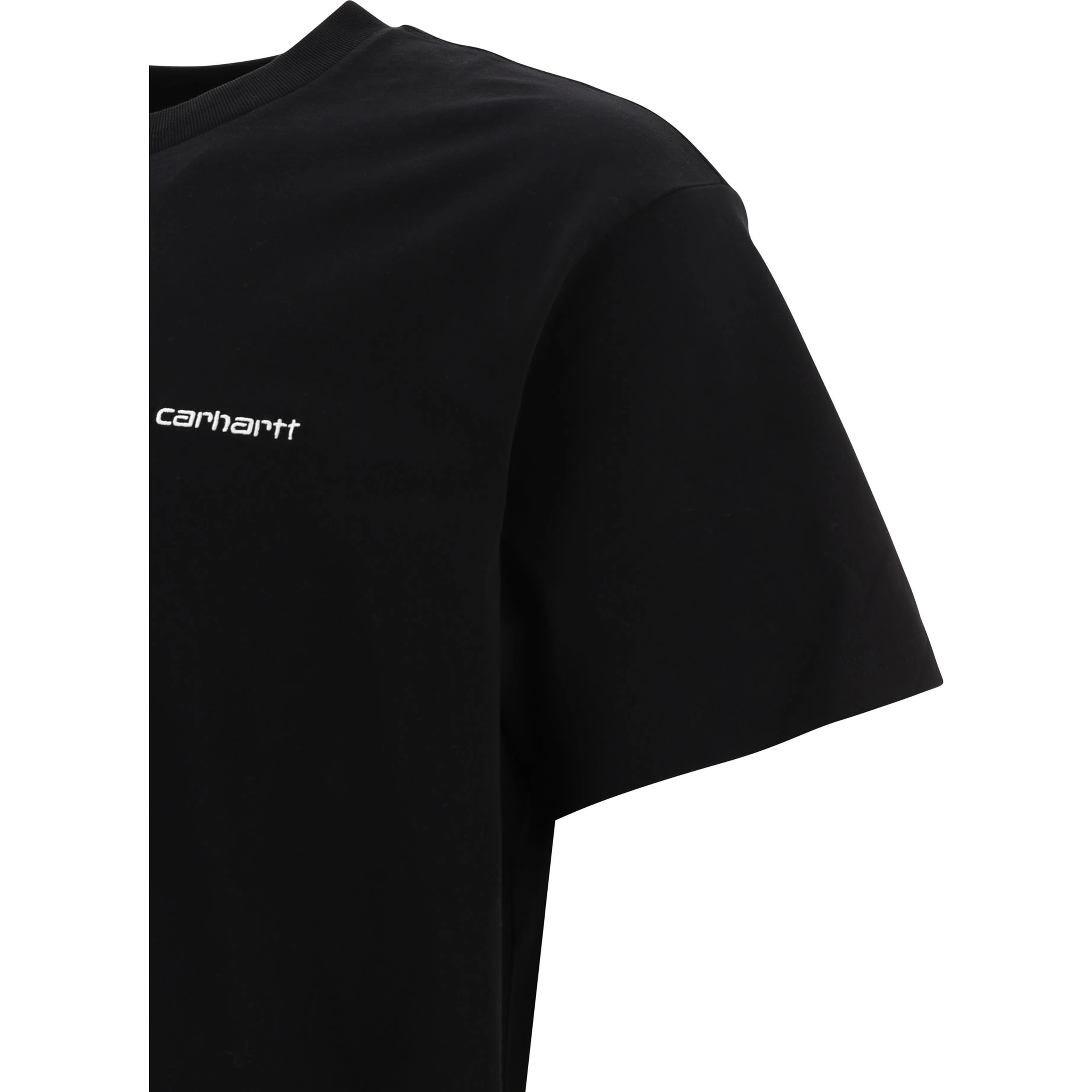 "Script Embroidery" Crew-Neck T-Shirt
