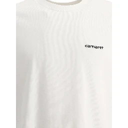 "Script Embroidery" Crew-Neck T-Shirt