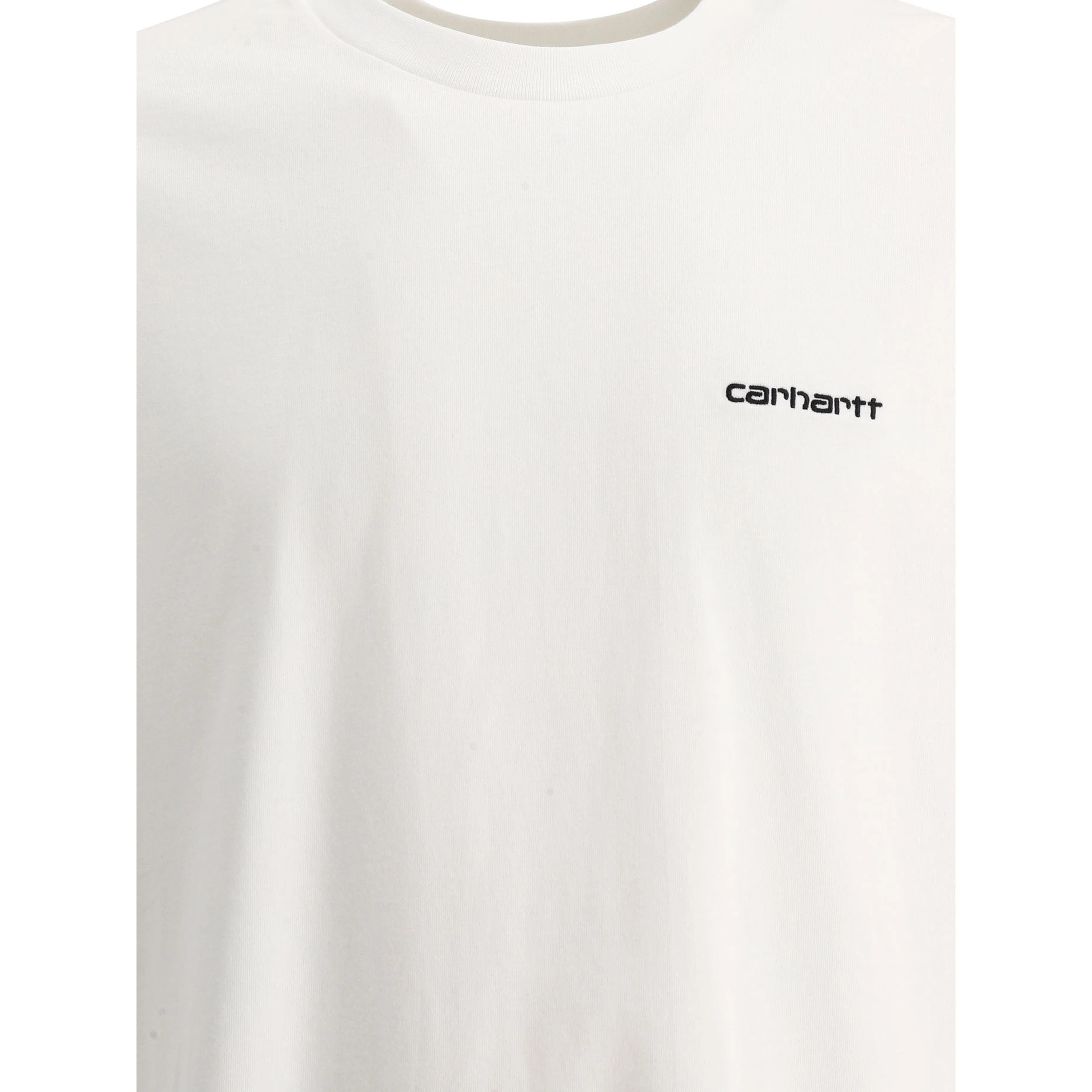 "Script Embroidery" Crew-Neck T-Shirt