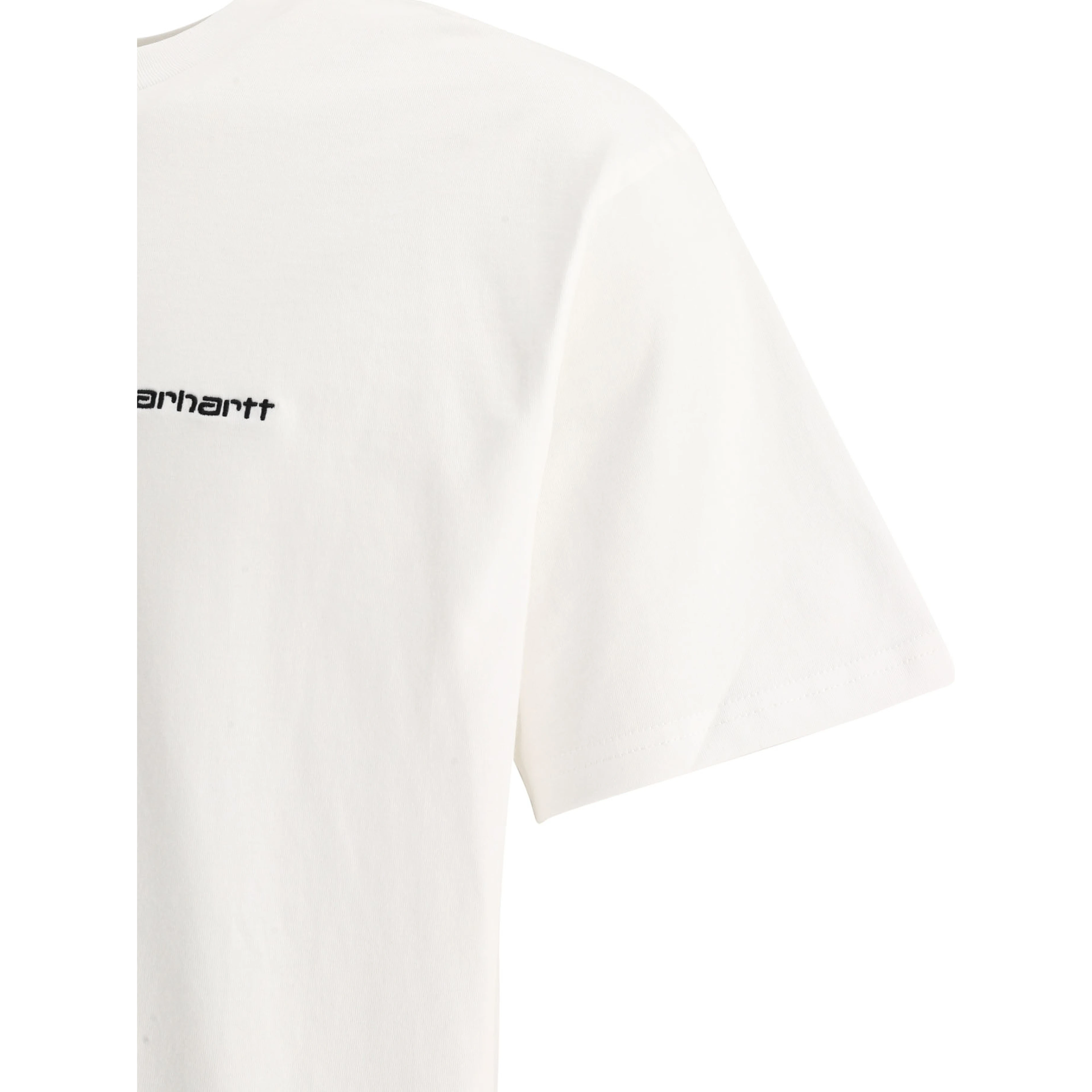 "Script Embroidery" Crew-Neck T-Shirt
