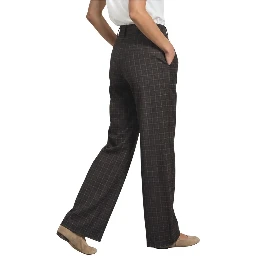Brown Polyester Casual Pants