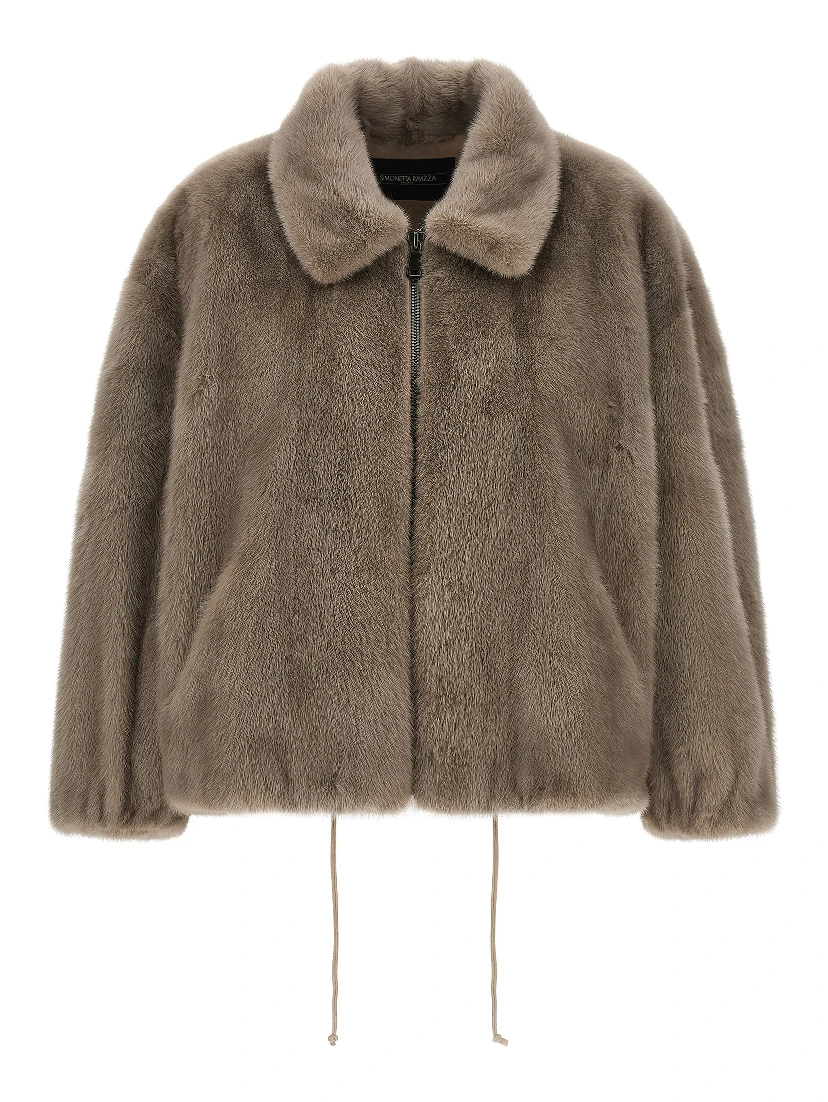 Gray Mink Full-Length Jacket