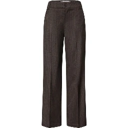 Brown Polyester Casual Pants