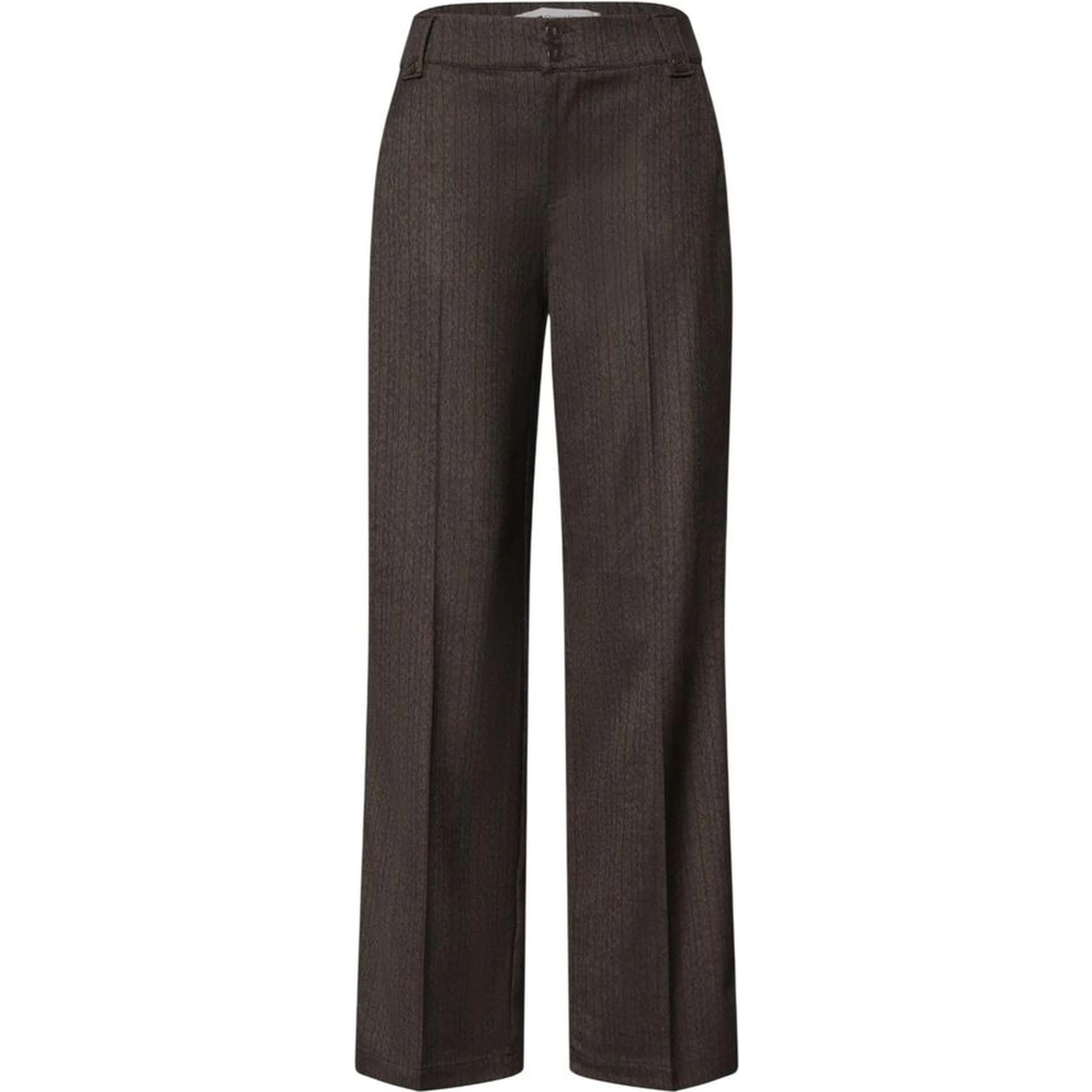 Brown Polyester Casual Pants