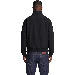 Black Polyester Full-Length Jacket