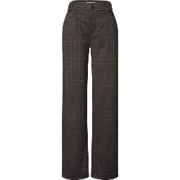 Brown Polyester Casual Pants