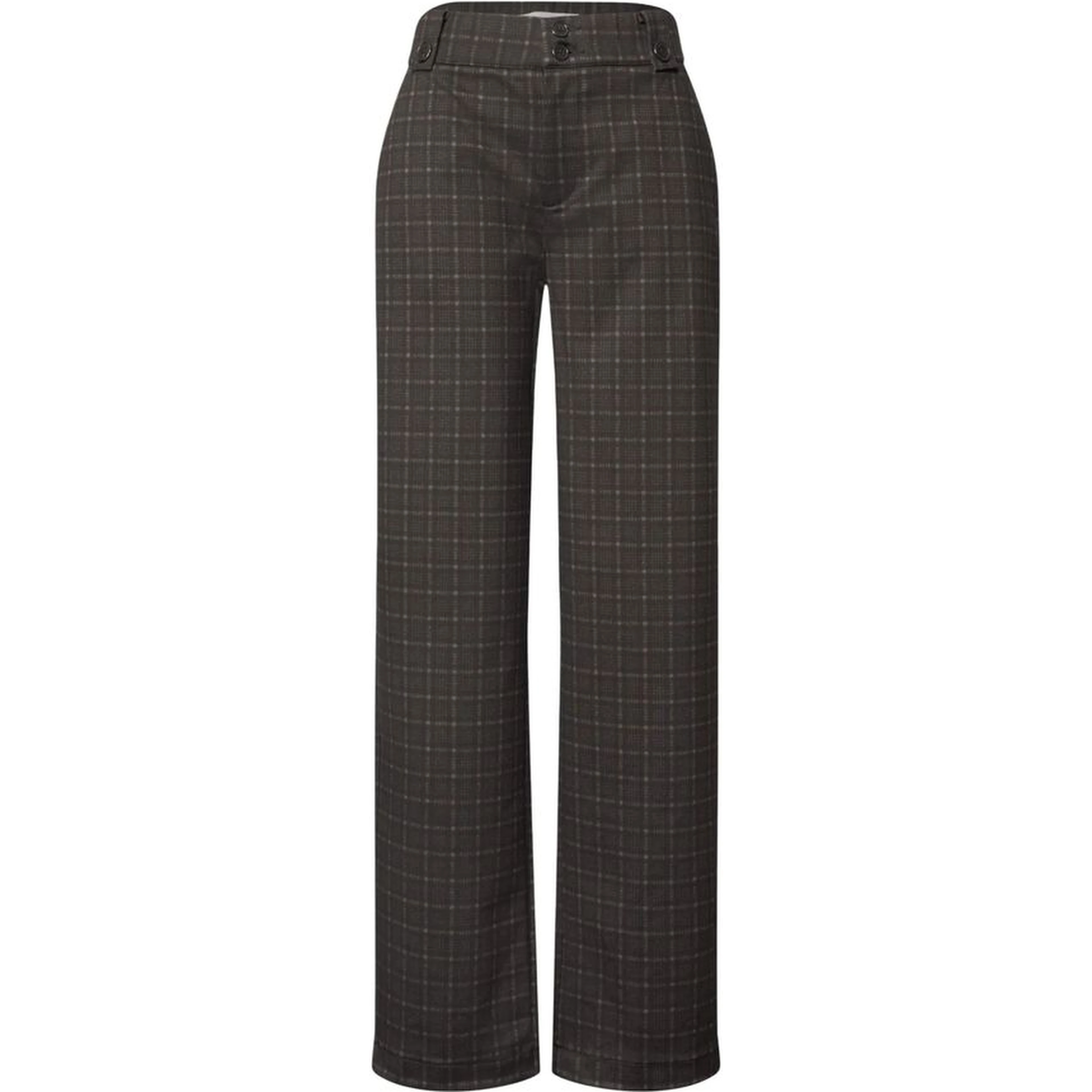 Brown Polyester Casual Pants