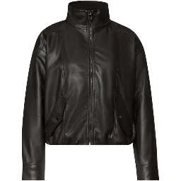 Brown Polyester Leather Jacket