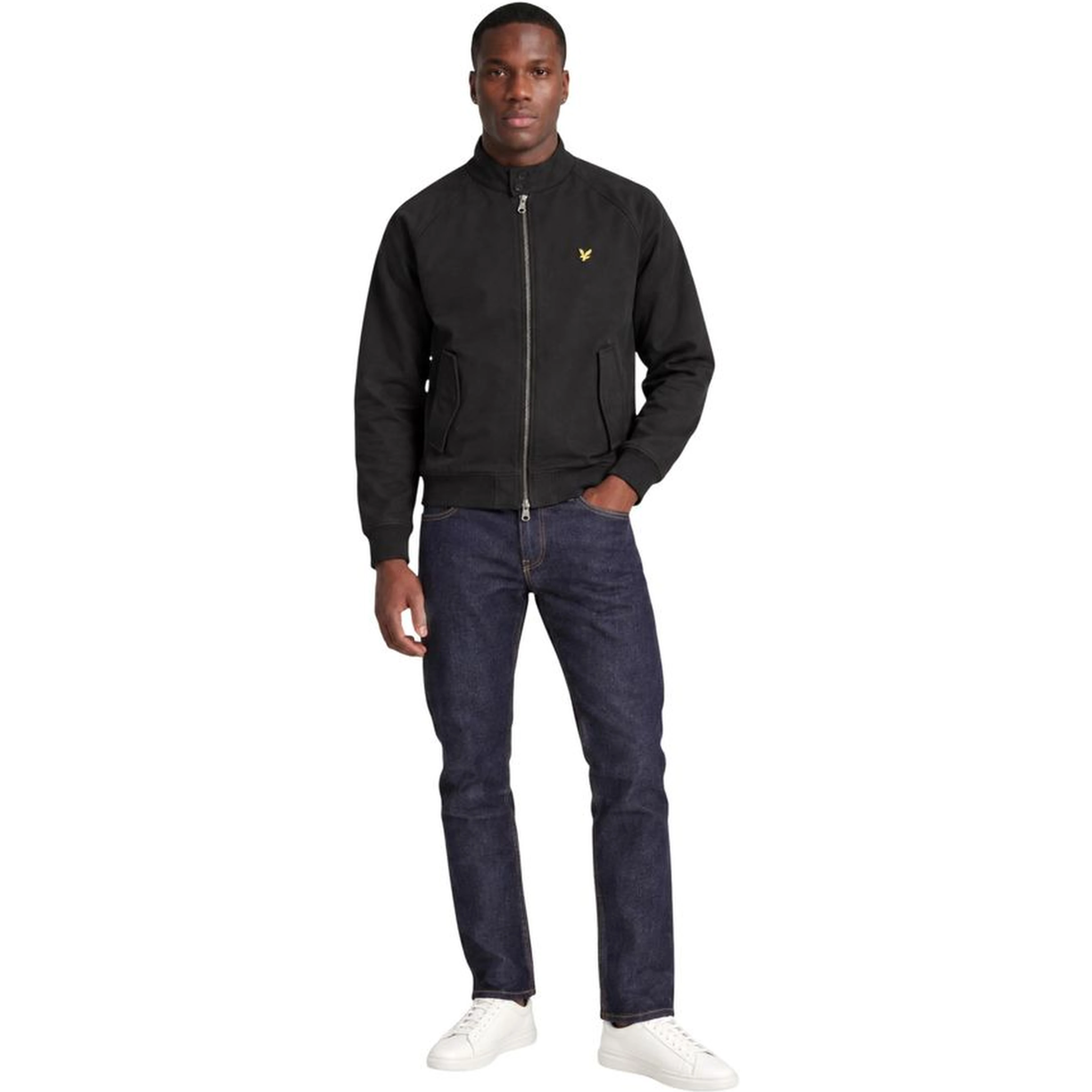 Black Polyester Full-Length Jacket