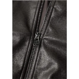 Brown Polyester Leather Jacket