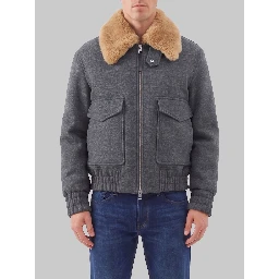 Virgin wool bomber jacket with removable shearling