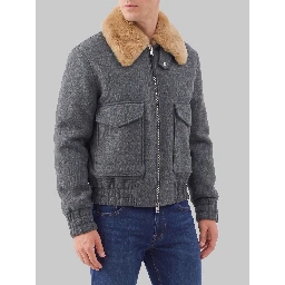 Virgin wool bomber jacket with removable shearling