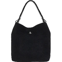Suede leather large 'Lottie' shoulder bag