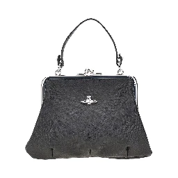 'Granny Frame' faux saffiano leather bag