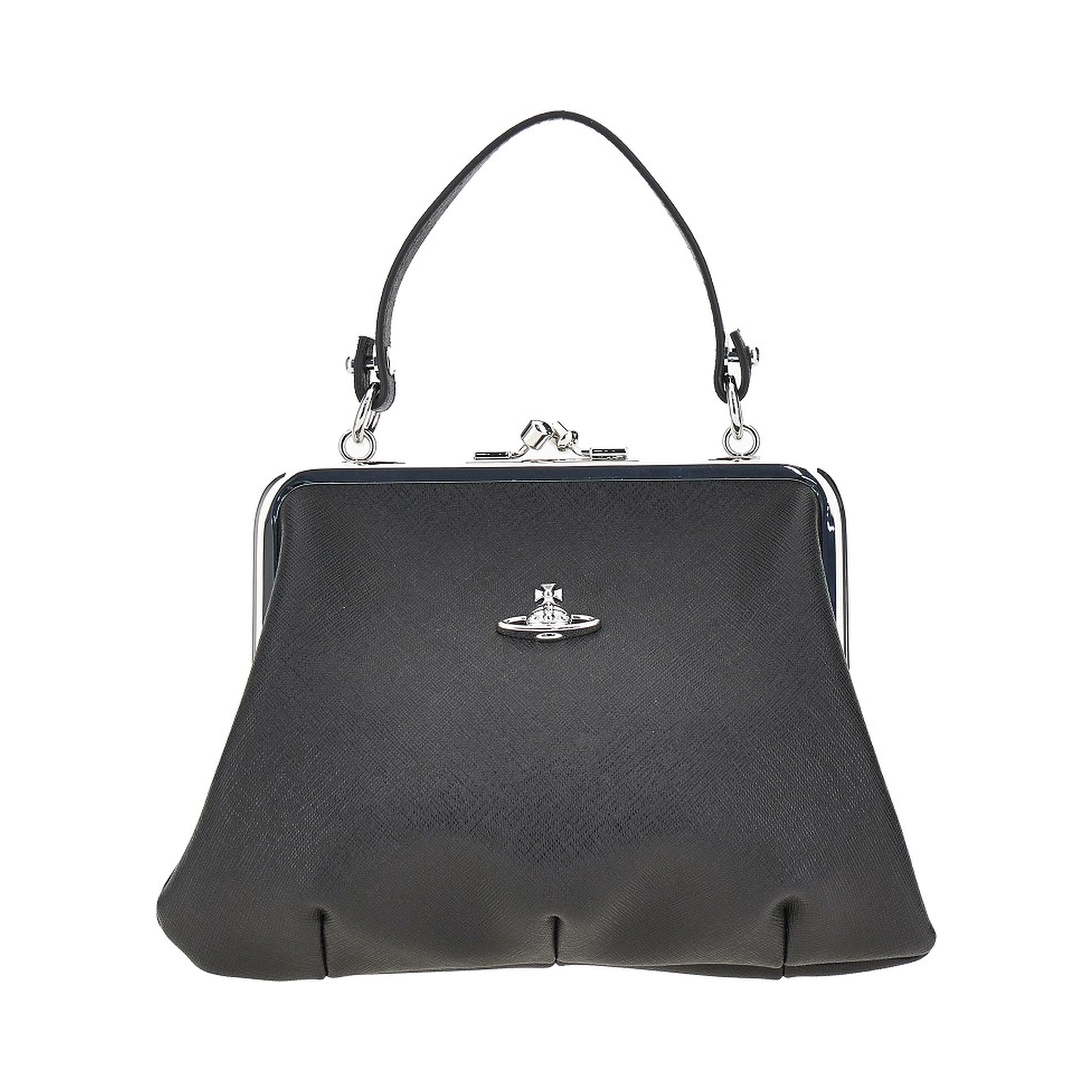 'Granny Frame' faux saffiano leather bag