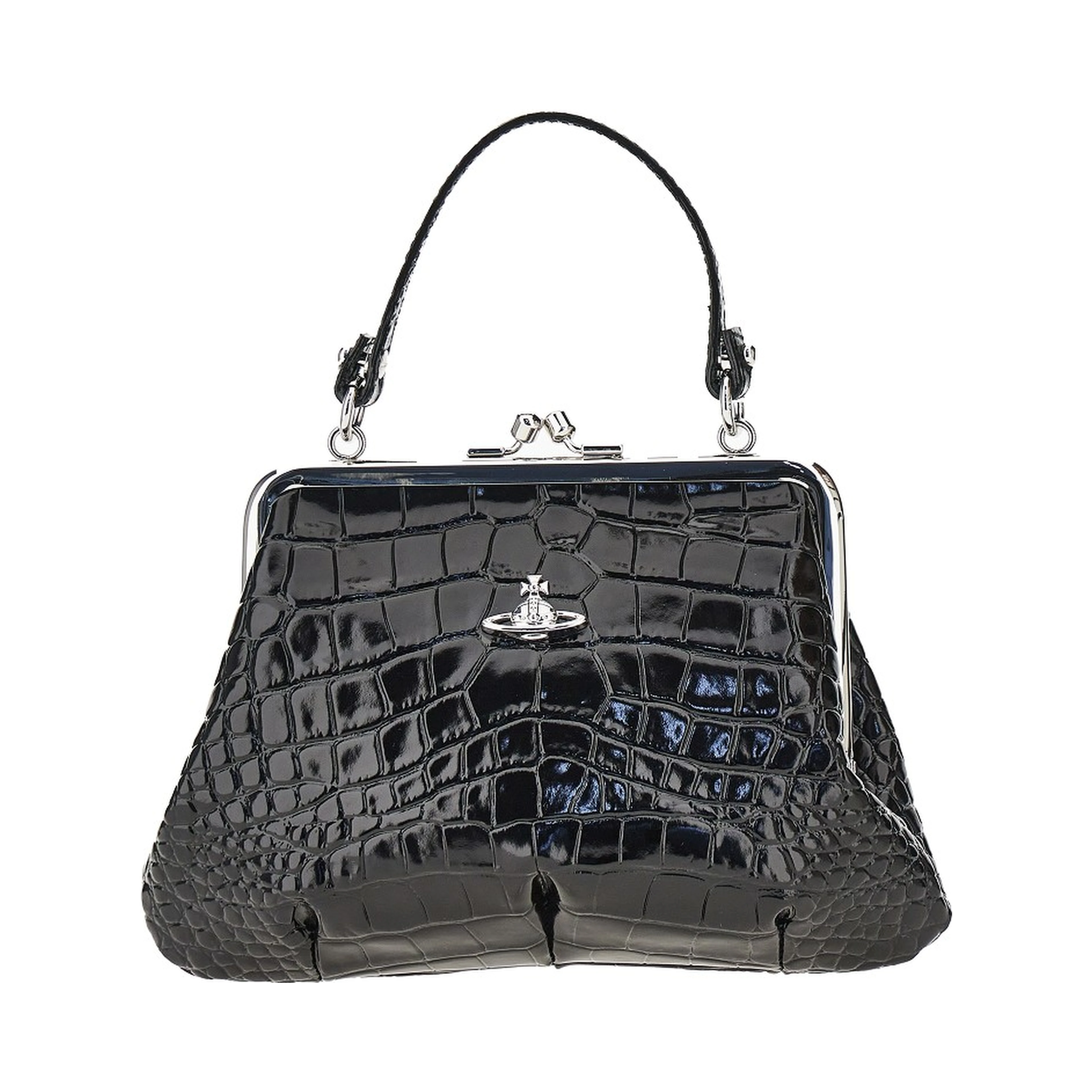 Croco-print leather 'Granny Frame' mini bag