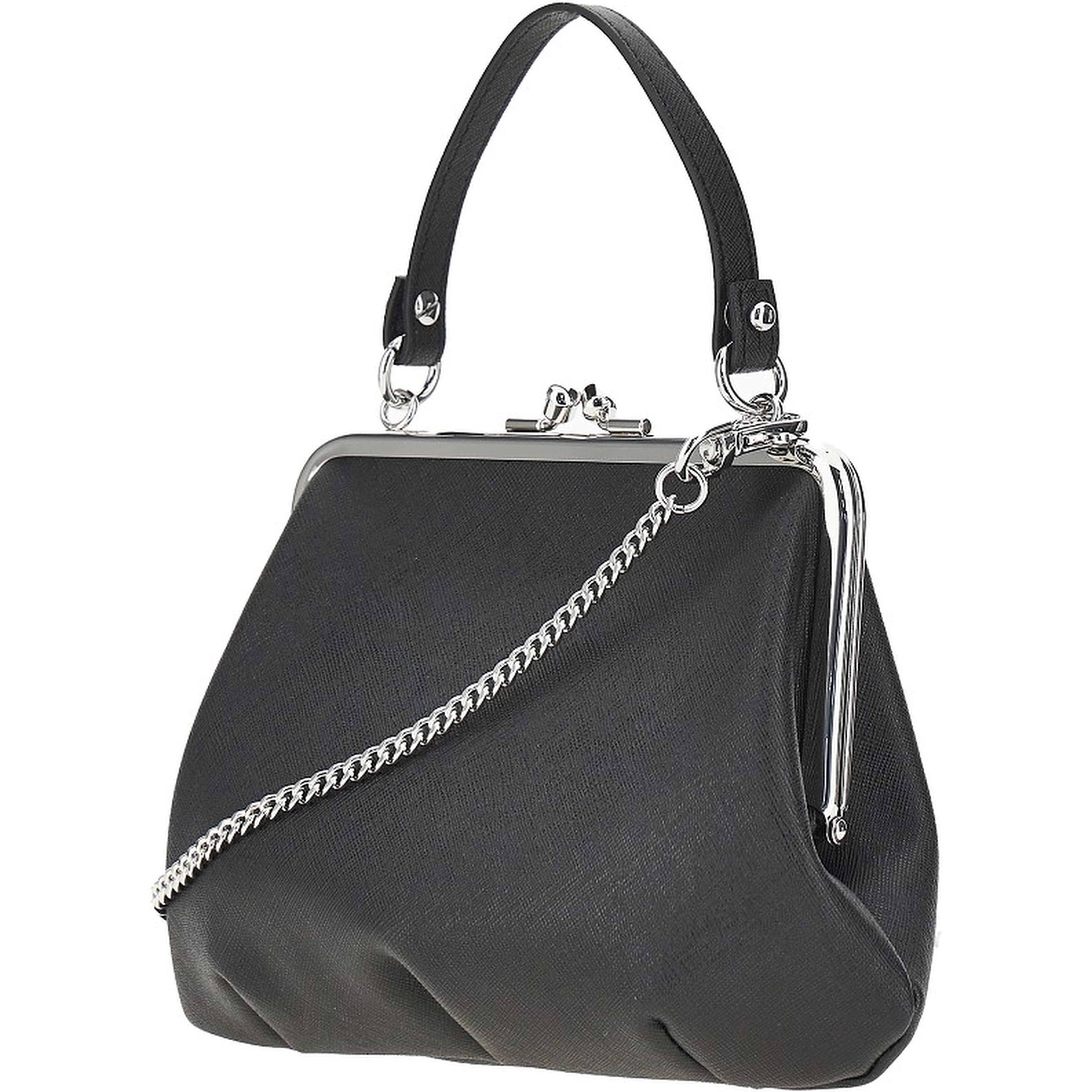 'Granny Frame' faux saffiano leather bag