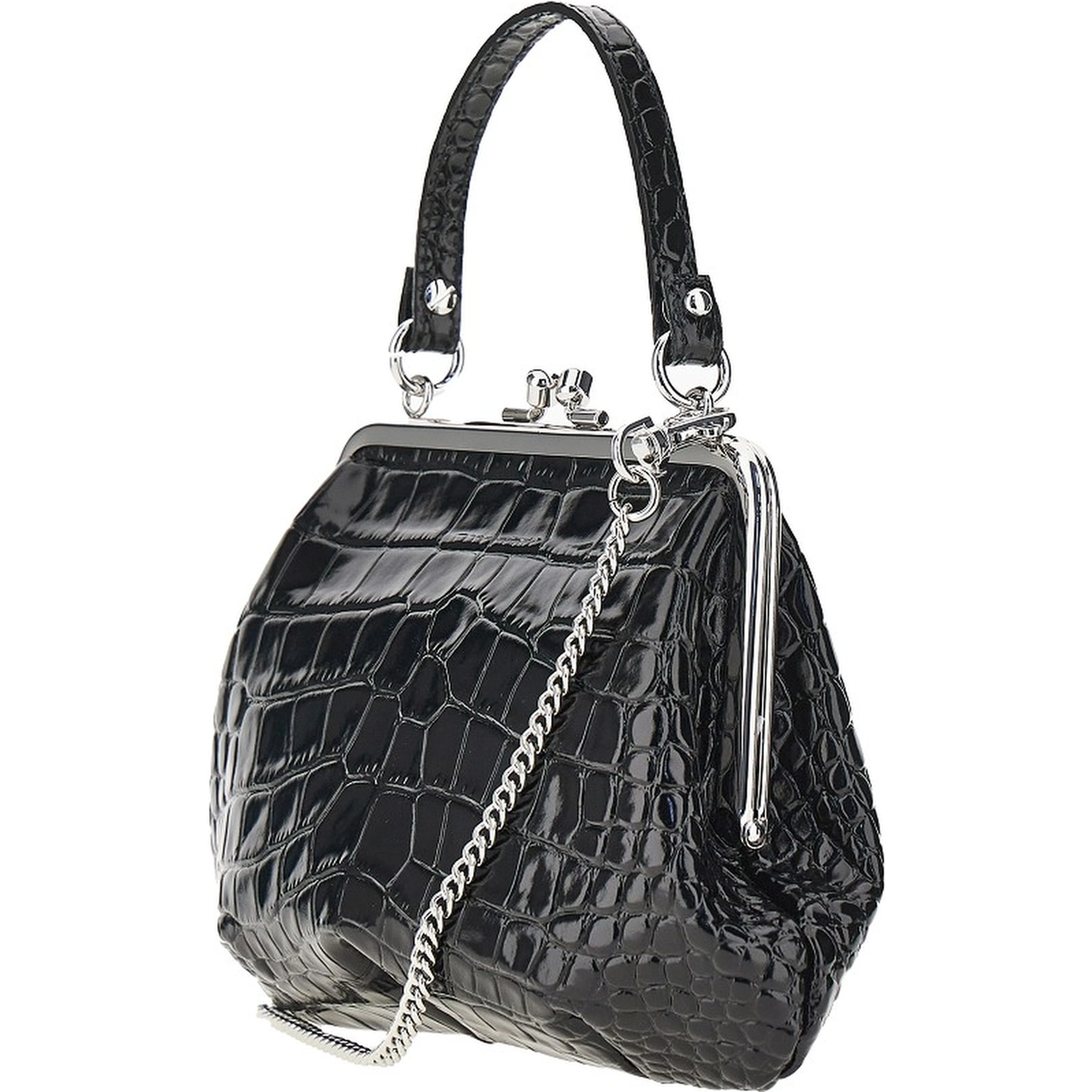 Croco-print leather 'Granny Frame' mini bag