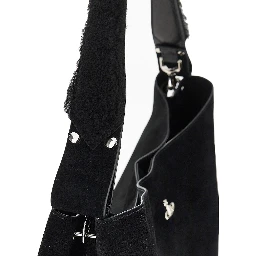Suede leather large 'Lottie' shoulder bag